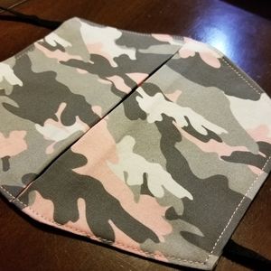 Pink and grey Camouflage Cotton Facemask